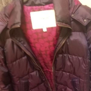 Coach puffer jacket, XL, black violet.